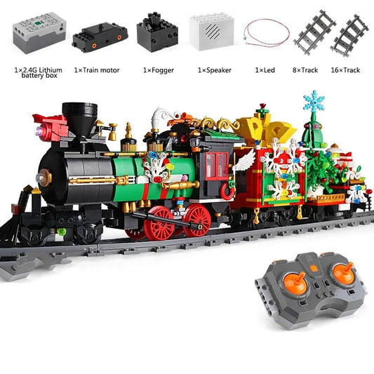 MOC APP Motorized RC Magic Christmas Train Bricks Toy