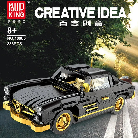 MOC Classic Mercedes Benz 300SL Gullwing Sports Car Bricks Toy