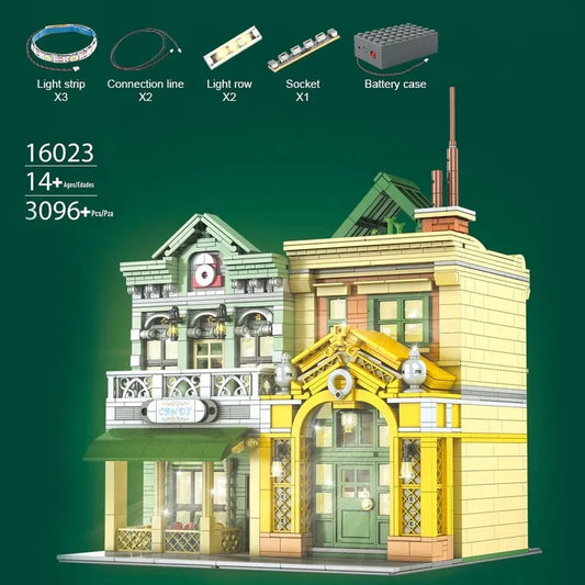 MOC Creator Expert French Restaurant LED Bricks Toys 16023