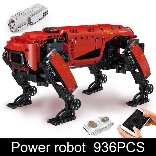 MOC Creator STEM Robot APP RC Red Dog Bricks Kids Toys