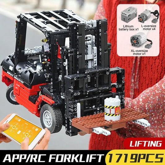MOC RC APP City Forklift Truck Loader Bricks Toy 13106