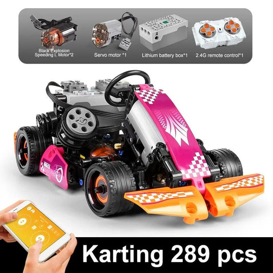 MOC RC APP Go-Kart Racing Karting Car Bricks Toy 18026
