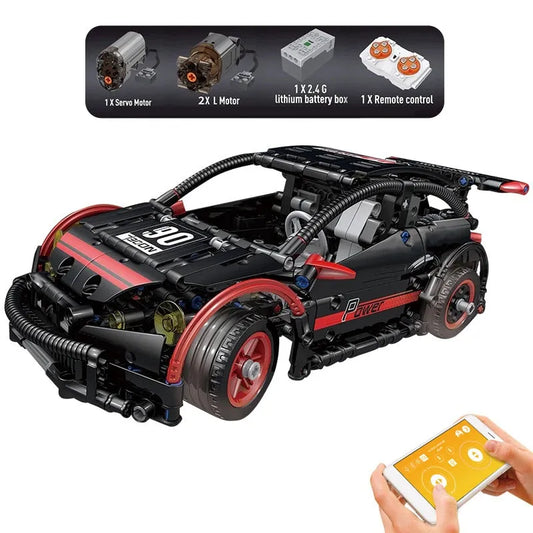 MOC RC Motorized Hatchback Type R Racing Car Bricks Toy 18013