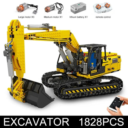 MOC RC Motorized Link Belt 250 Excavator Bricks Toys 17032