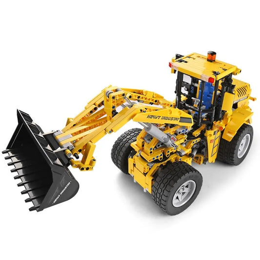 MOC RC Motorized Wheel Front Loader Bulldozer Bricks Toy