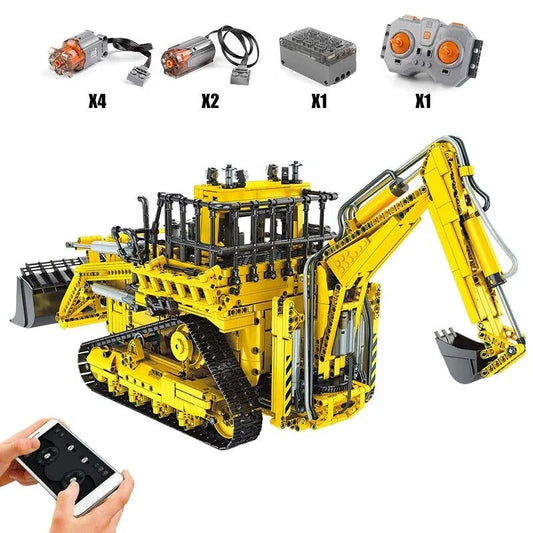 Tech MOC APP RC Pneumatic Bulldozer Bricks Toy 17023