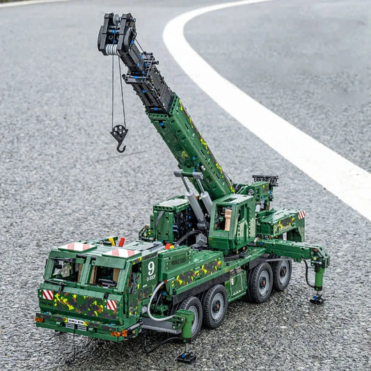 Tech MOC RC Heavy Truck Armored Recovery Crane G-BKF Bricks Toy