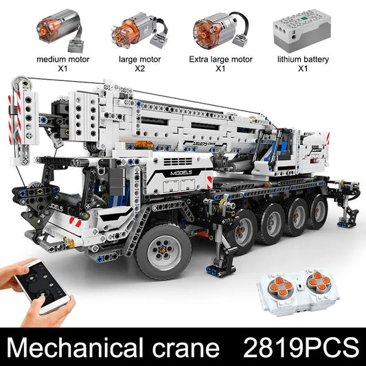 Tech MOC RC Mobile Lifting Crane Truck Bricks Toys 17034