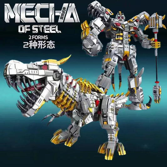 Mecha Iron Grimlock Dinosaur Transformers Bricks Toy