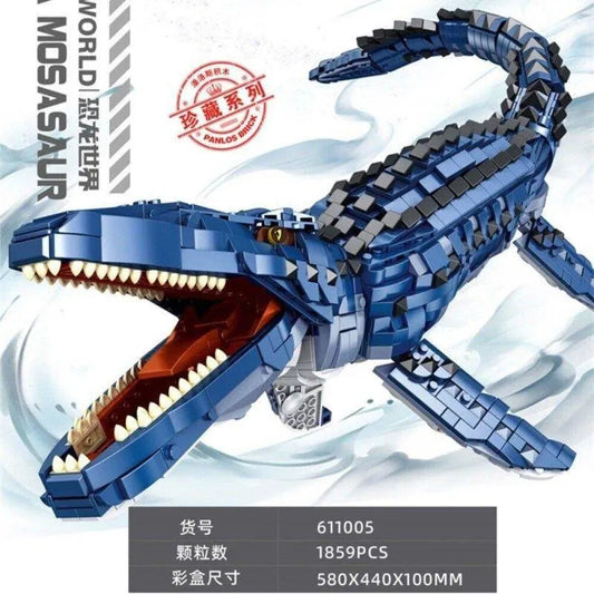 MOC Dinosaur World Deep Sea Mosasaurus Bricks Toys 611005