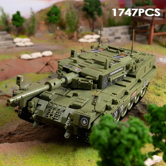 MOC Military WW2 Leopard 2 Main Battle Tank Bricks Toys
