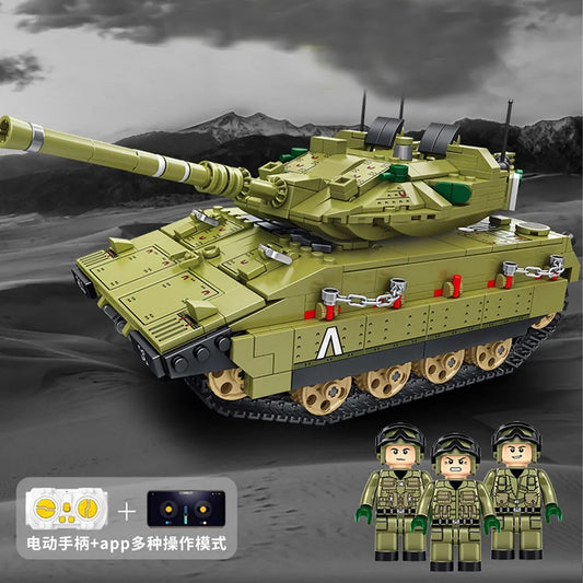 Tech Motorized RC Merkava Main Battle Tank Bricks Toy