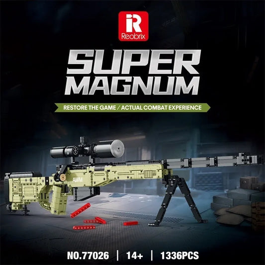 MOC 77026 Military Super Magnum AWM Sniper Gun Bricks Toys
