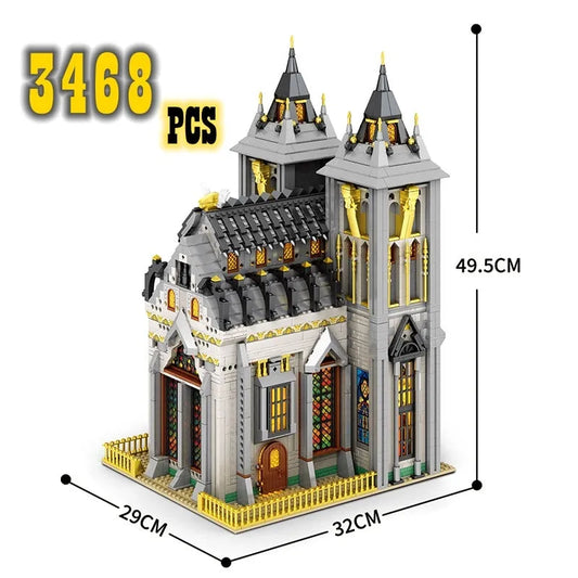 MOC Street Expert Medieval City Church Bricks Toy