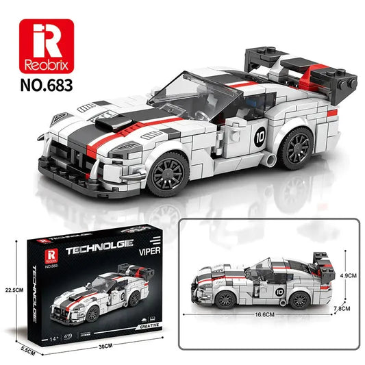 MOC Tech 683 Dodge Viper Hyper Racing Car Bricks Toys