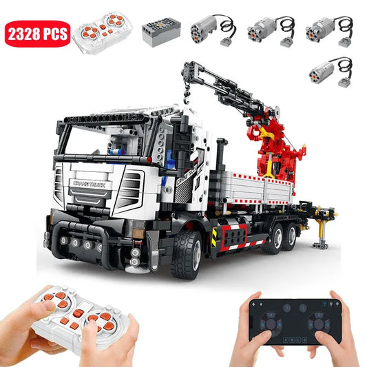 MOC Tech APP Motorized RC Crane Truck Bricks Toy 22011