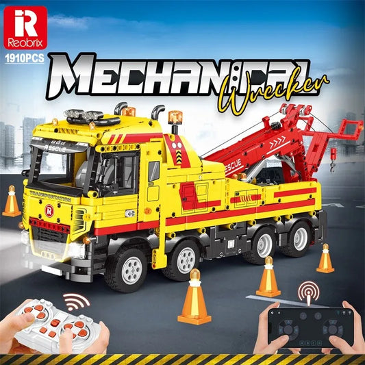 MOC Tech APP Motorized RC Wrecker Truck Bricks Toy 22012