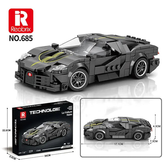 Tech MOC 685 Bugatti La Voiture Noire Racing Car Bricks Toy