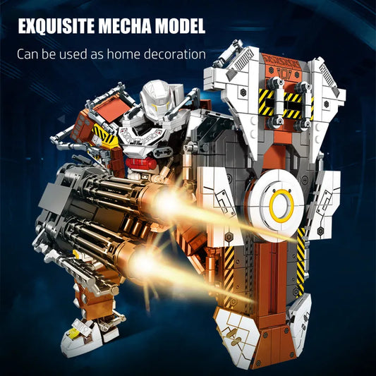 Mecha MU2 Heavy Defense White Shark Robot Bricks Toy