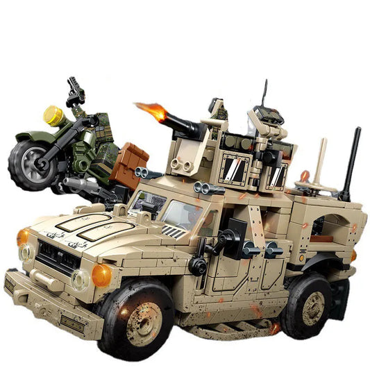 Military WW2 M-ATV Mine Resistant Armed SUV Bricks Toy