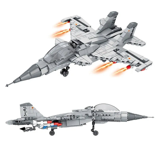 MOC Military Aircraft SU-27 Fighter Jet Plane Bricks Toys