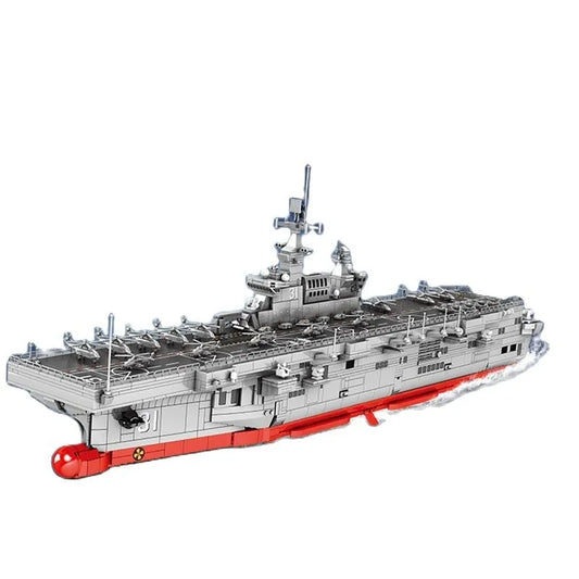 MOC Military Helicopter Landing Dock Carrier Bricks Toys