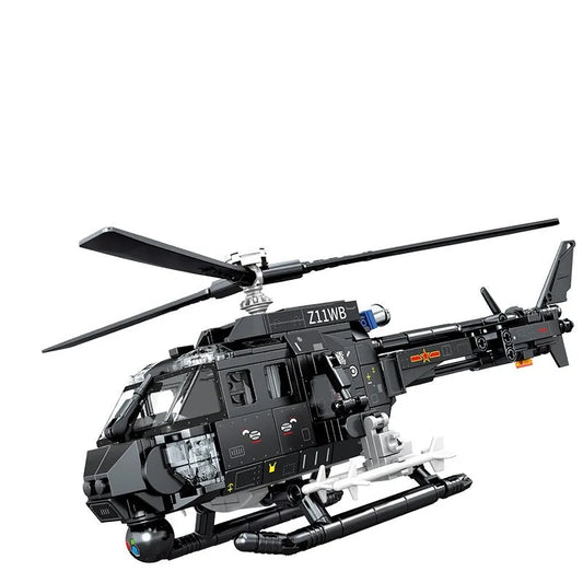 MOC Military Z-11B Attack Helicopter Bricks Toys