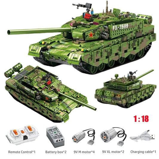 MOC Motorized 99A Main Battle RC Tank Bricks Toys