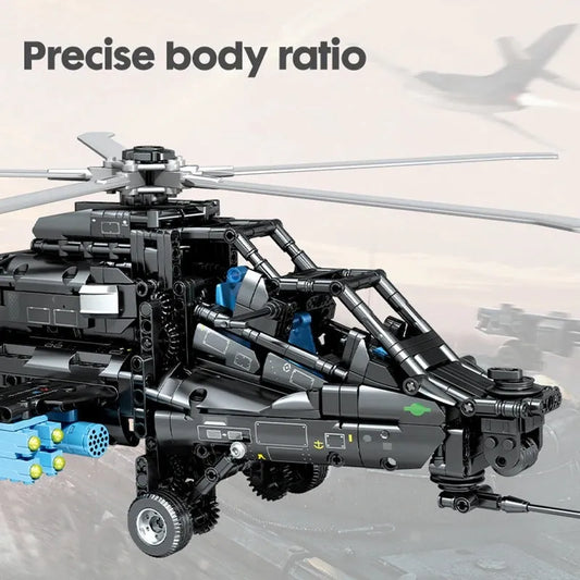 MOC RC Military Z10 Attack Helicopter Bricks Toy