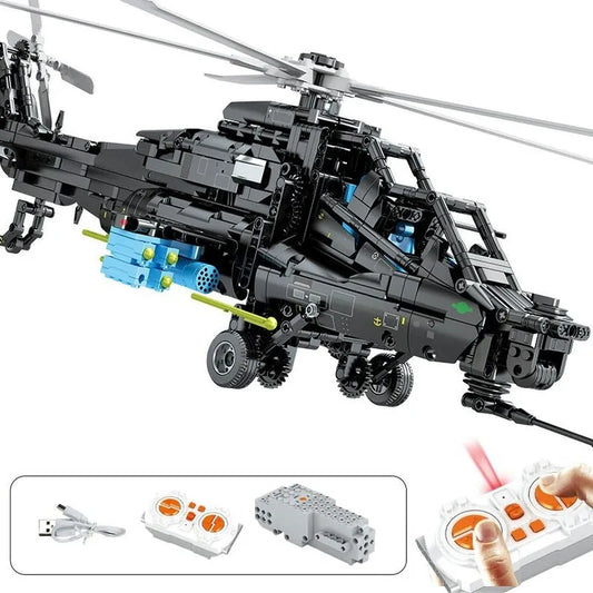 MOC RC Military Z10 Attack Helicopter Bricks Toy