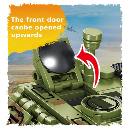 Modern Military Red Arrow Missile Vehicle Bricks Toy