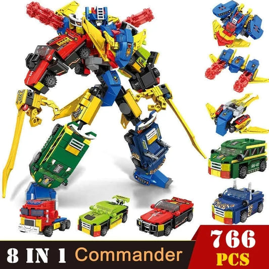 Transforming Super Commander Car Robot Bricks Kids Toys