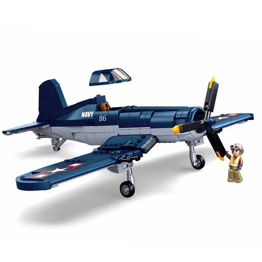 Military Aircraft WW2 US F4U Bomber Plane Bricks Toy
