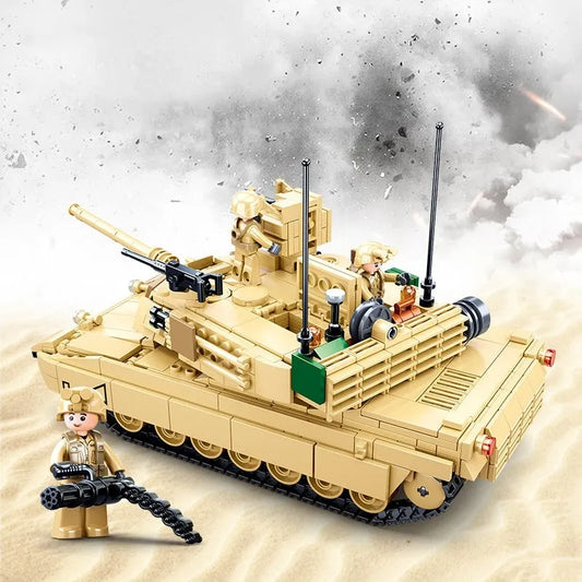 Military MOC M1A2 Chariot V2 Main Battle Tank Bricks Toys