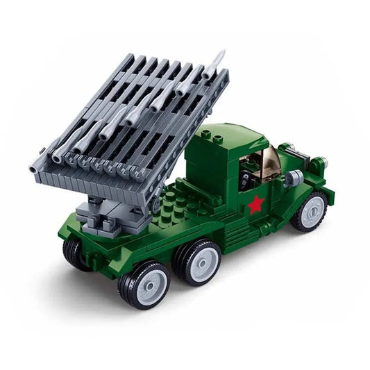 Military MOC WW2 Rocket Artillery Vehicle Bricks Toys