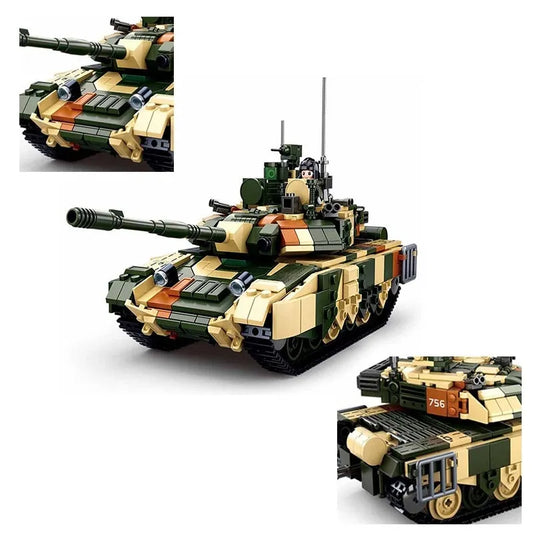 Military MOC WW2 T90MS Main Battle Tank Bricks Toys