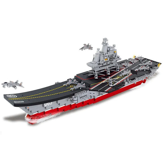 Military WW2 Aircraft Carrier Warship Bricks Toys