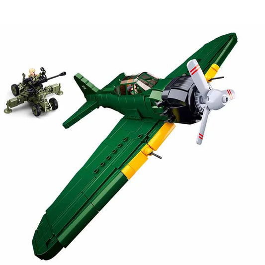 MOC Military Aircraft WW2 M6M Attack Plane Bricks Toy