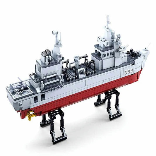 MOC Military Navy 906B Supply Vessel Bricks Toys