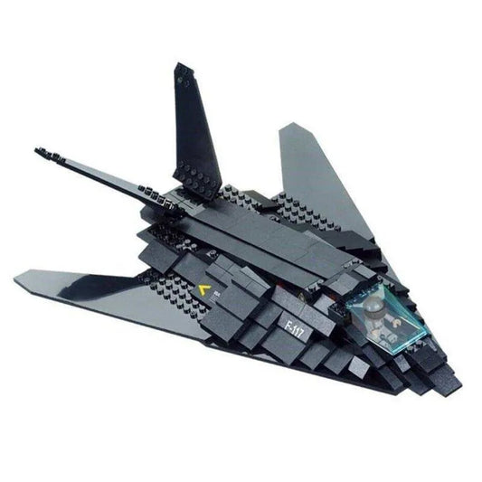 MOC Military Stealth Bomber Jet F-117 Aircraft Bricks Toys