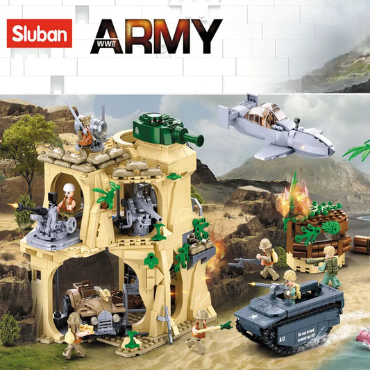 MOC Military WW2 Battle Of Iwo Jima Army Bricks Toy
