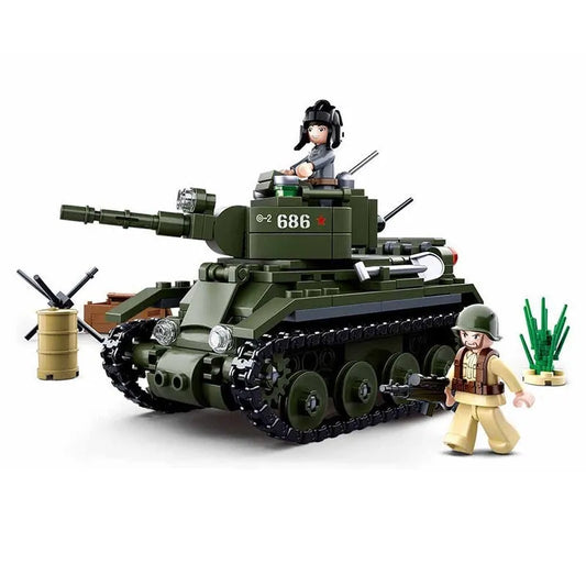 MOC Military WW2 BT7 Fast Tank Bricks Toys
