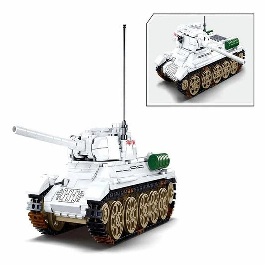 MOC Military WW2 T34 Medium Battle Tank Bricks Toy
