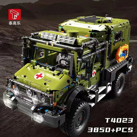 Military RC APP Rescue Vehicle Off Road Ambulance Bricks Toys