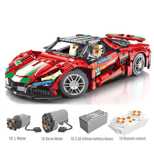 MOC Motorized Supercar RC Sports Racing Car Bricks Toy