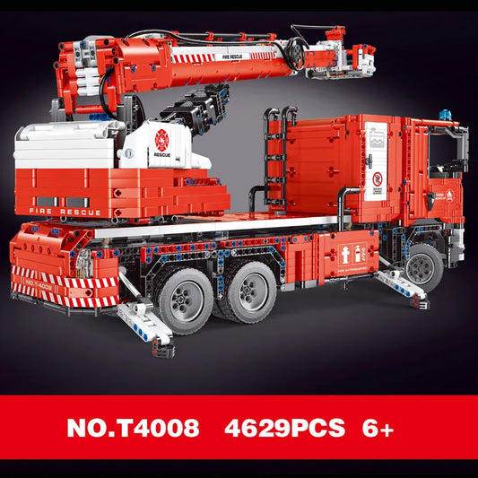 MOC RC APP City Ladder Water Canon Fire Truck Rescue Bricks Toy
