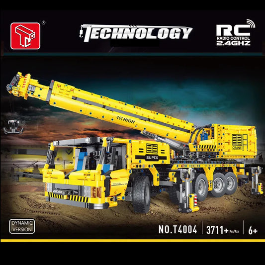 MOC RC Motorized Heavy Lift Crane Truck Bricks Toy T4004