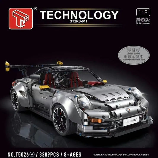 MOC T5026A Tech Porsche 911 GT2 RS Supercar Bricks Toys