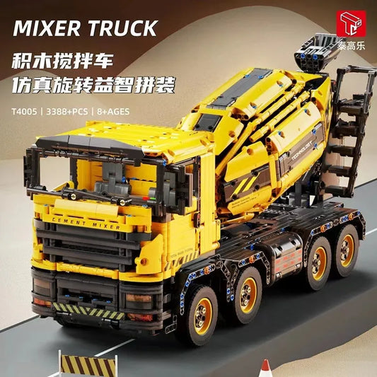 Tech MOC APP Mechanical RC Mixer Truck Bricks Toys T4005