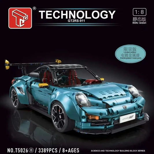 Tech MOC Porsche 911 GT2 RS Supercar Bricks Toy T5026B
